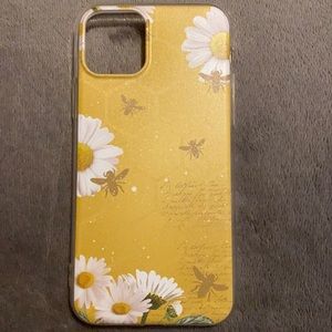 iPhone 11 Pro clear case with bees and sunflowers